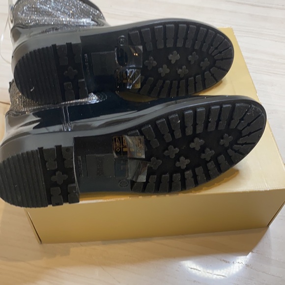 Michael Kors Blakely Mesh Black Rain Boots Size 8 - Picture 6 of 6